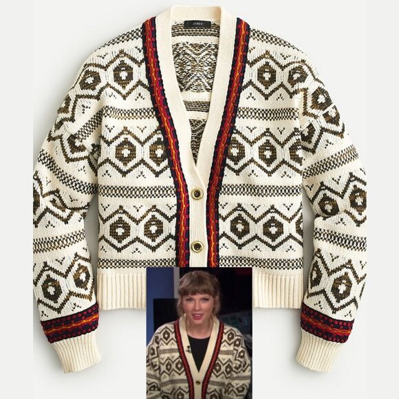 J. CREW Diamond Fair Island Cardigan - Picture 1 of 8